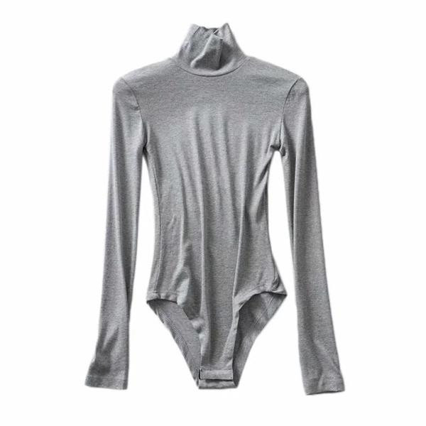 Modern női body magas gallérral és hosszú ujjakkal több színben