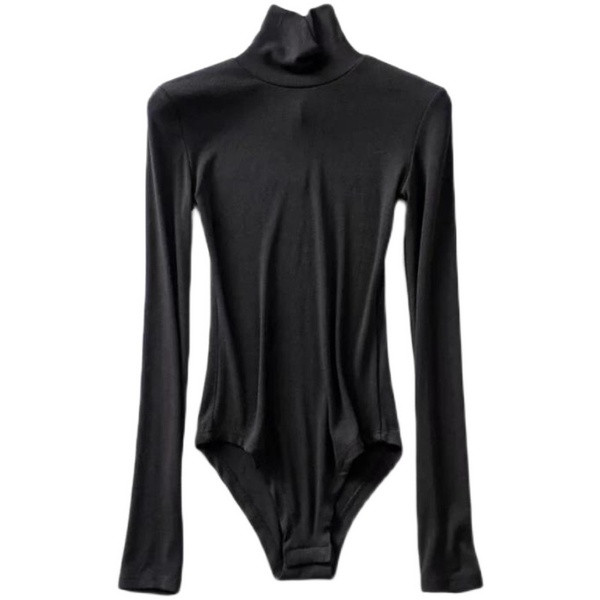 Modern női body magas gallérral és hosszú ujjakkal több színben