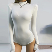 Κομψό γυναικείο κορμάκι με υψηλό κολάρο -κλασικό μοντέλο