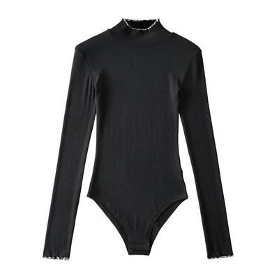 Κομψό γυναικείο κορμάκι με υψηλό κολάρο -κλασικό μοντέλο