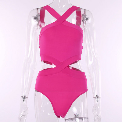 Νέο μοντέλο γυναικείο  κορμάκι με κομμένα μέρη σε ροζ και πράσινο χρώμα