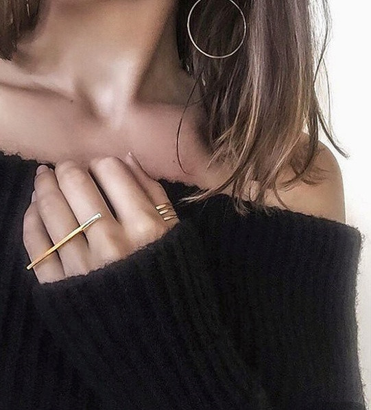 Stílusos női gyűrűs sima modell