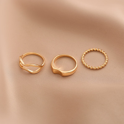 Γυναικείο casual σετ τριών δαχτυλιδιών  - κλασικό μοντέλο