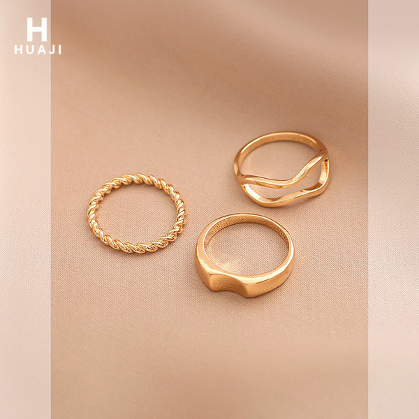 Γυναικείο casual σετ τριών δαχτυλιδιών  - κλασικό μοντέλο