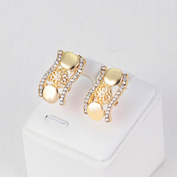 Γυναικείο κομψό σετ σκουλαρίκια με βραχιόλι και δαχτυλίδι με διακοσμητικές πέτρες