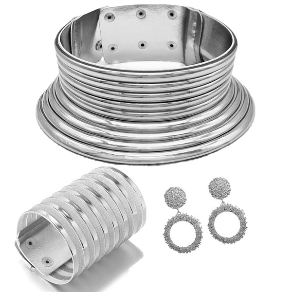 Модерен комплект от гривна обеци и колие в два модела