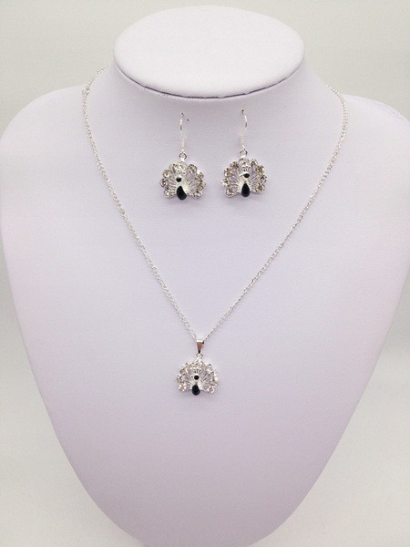 Модерен дамски комплект от две части колие и обици