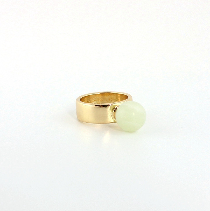 Модерен пръстен широк модел с декоративна перла