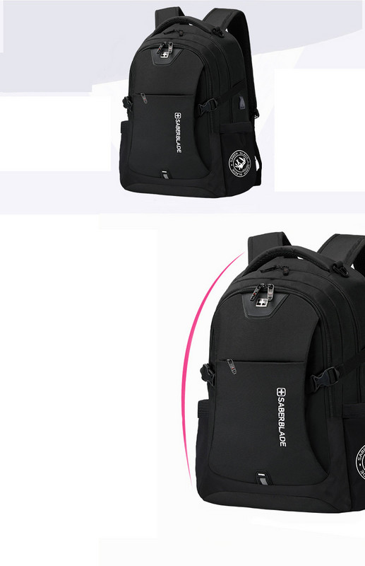 Нов модел мъжка раница в черен цвят с джобове