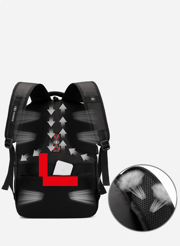 Нов модел мъжка раница в черен цвят с джобове