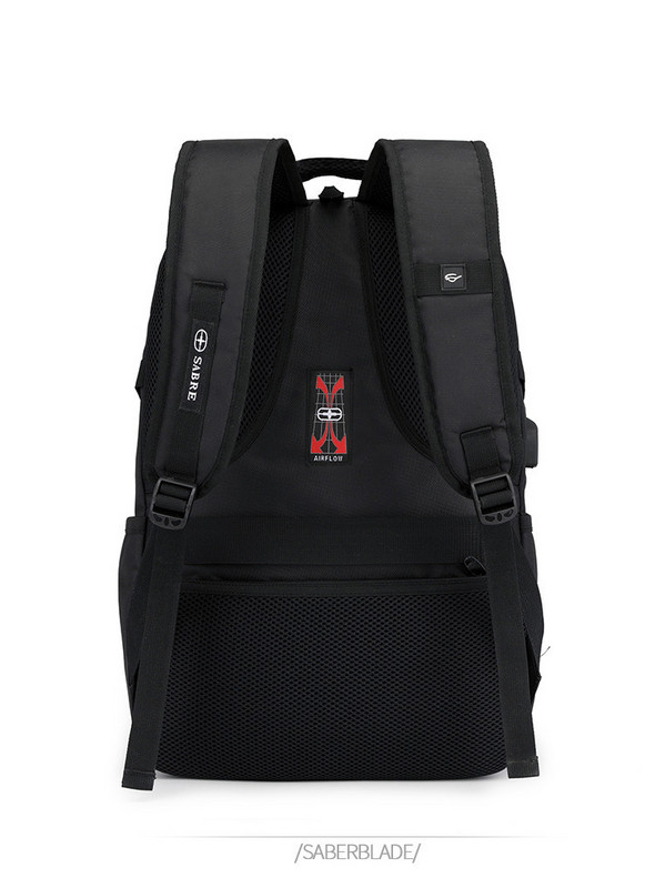 Нов модел мъжка раница в черен цвят с джобове