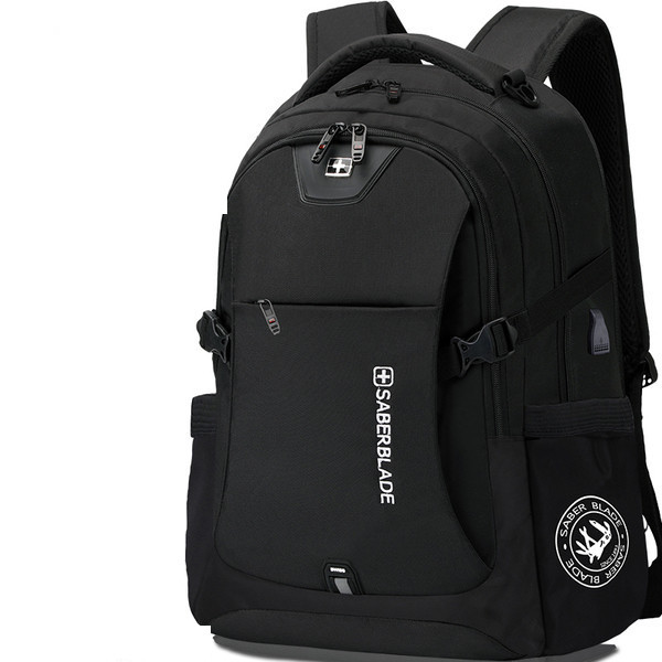 Нов модел мъжка раница в черен цвят с джобове