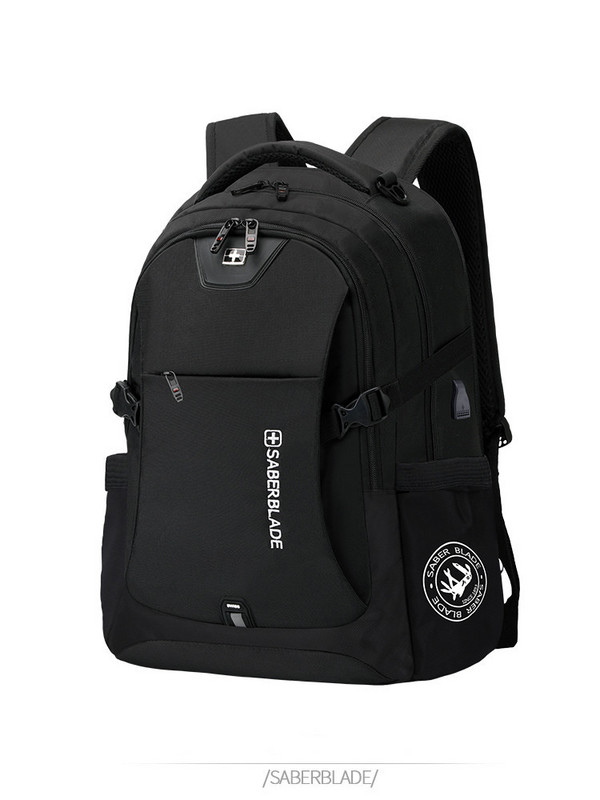 Нов модел мъжка раница в черен цвят с джобове