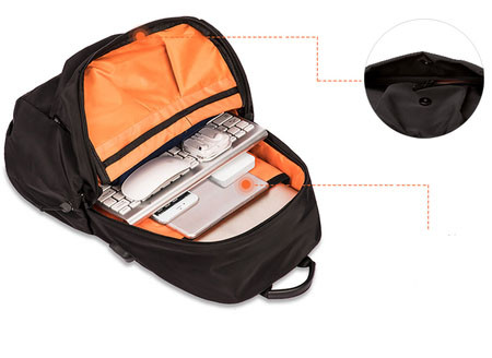 Мъжка черна раница с цип-изчистен модел