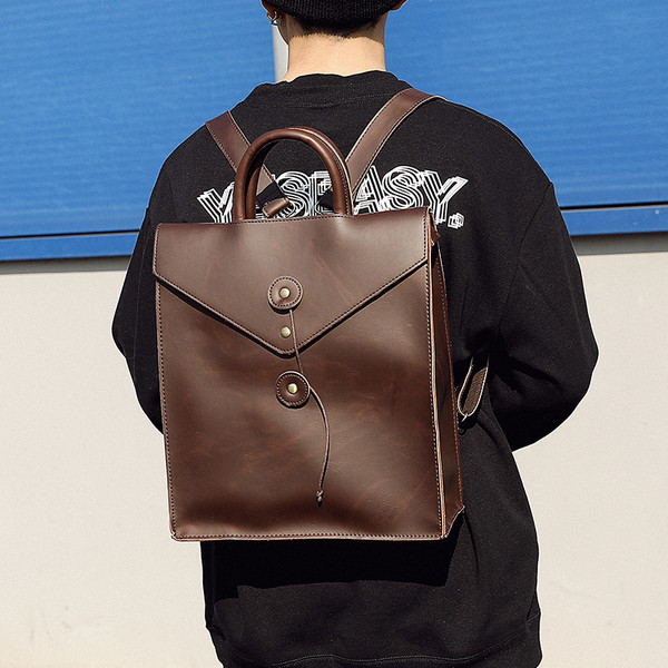 Мъжка кожена раница с регулиращи се презрамки