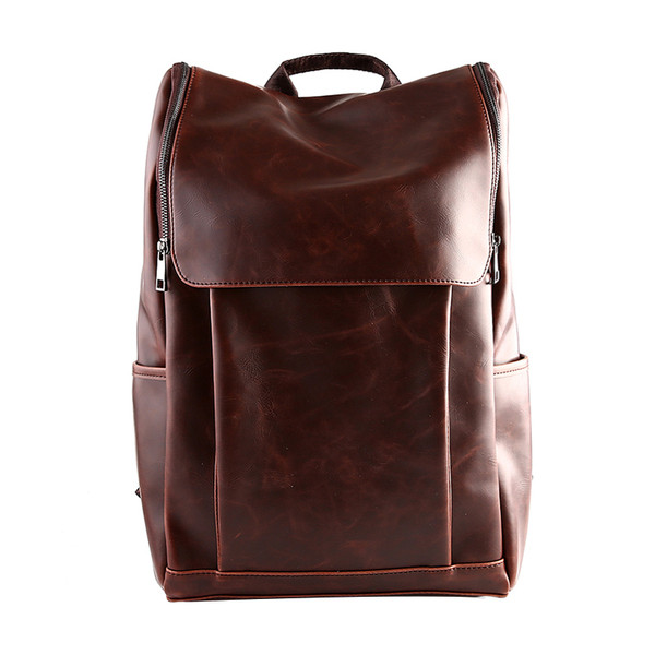 Модерна мъжка раници от еко кожа с ципове