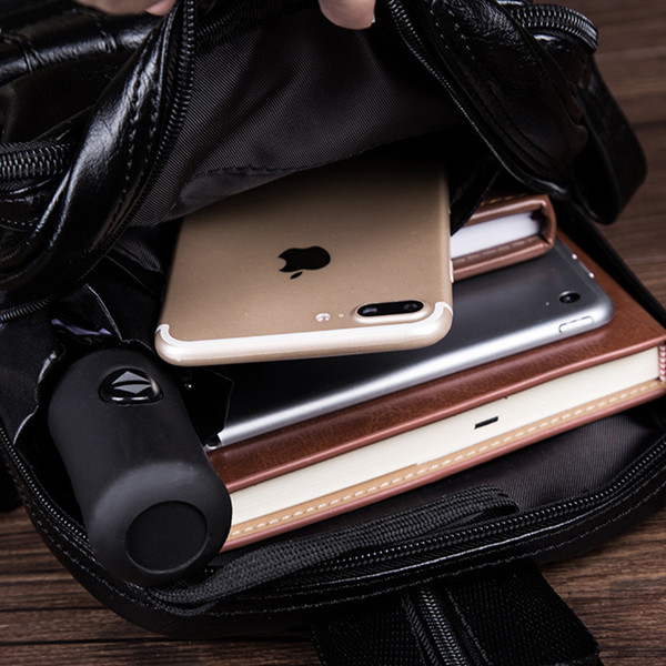 Мъжка ежедневна кожена раница с цип в черен цвят 