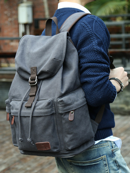 Нов модел мъжка раница с джобове - ретро стил