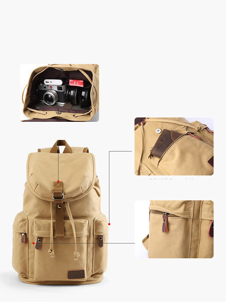 Нов модел мъжка раница с джобове - ретро стил