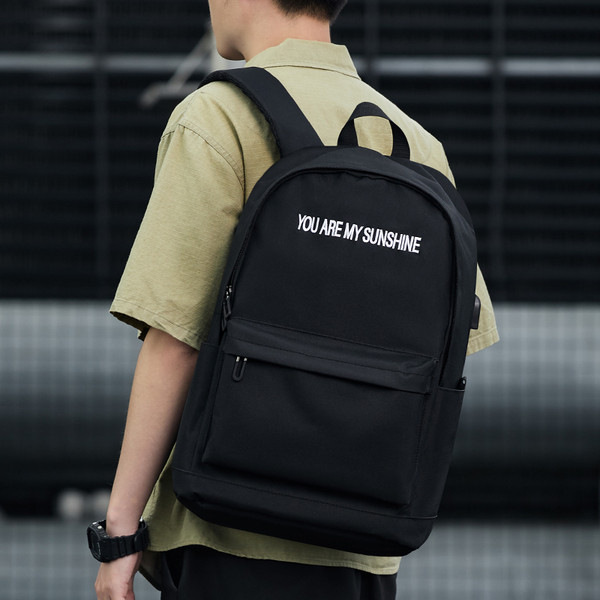 Мъжка ежедневна раница с надпис и джобове