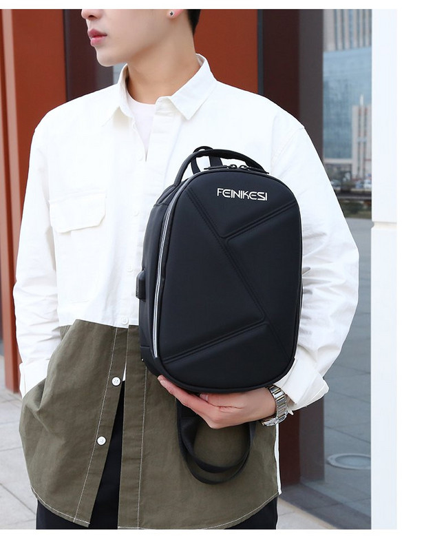 Модерна мъжка раница с дръжка и цип в няколко цвята