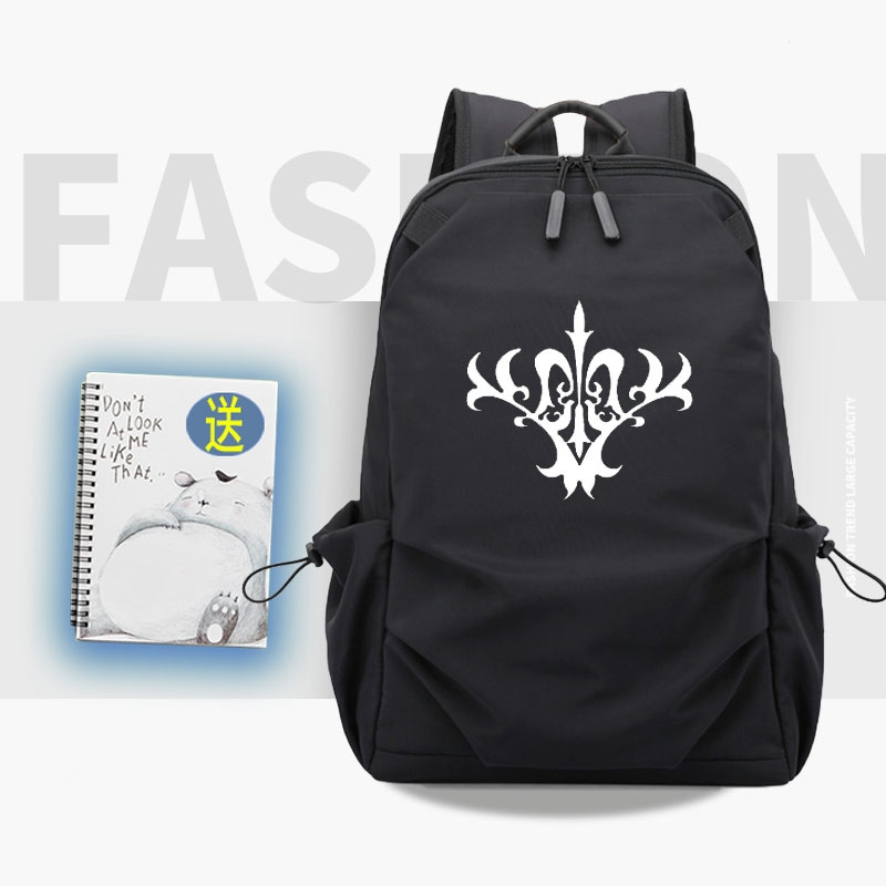 Rucsac modern pentru bărbați cu fermoar și aplicație