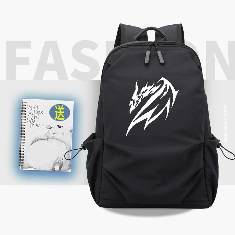 Rucsac modern pentru bărbați cu fermoar și aplicație