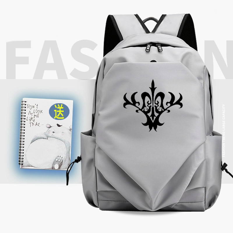 Rucsac modern pentru bărbați cu fermoar și aplicație