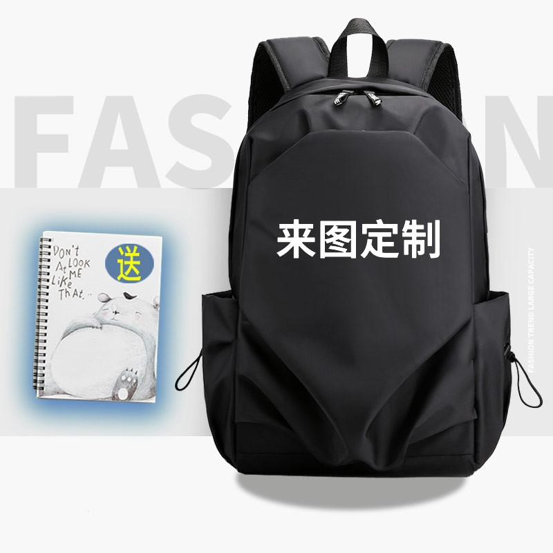 Rucsac modern pentru bărbați cu fermoar și aplicație