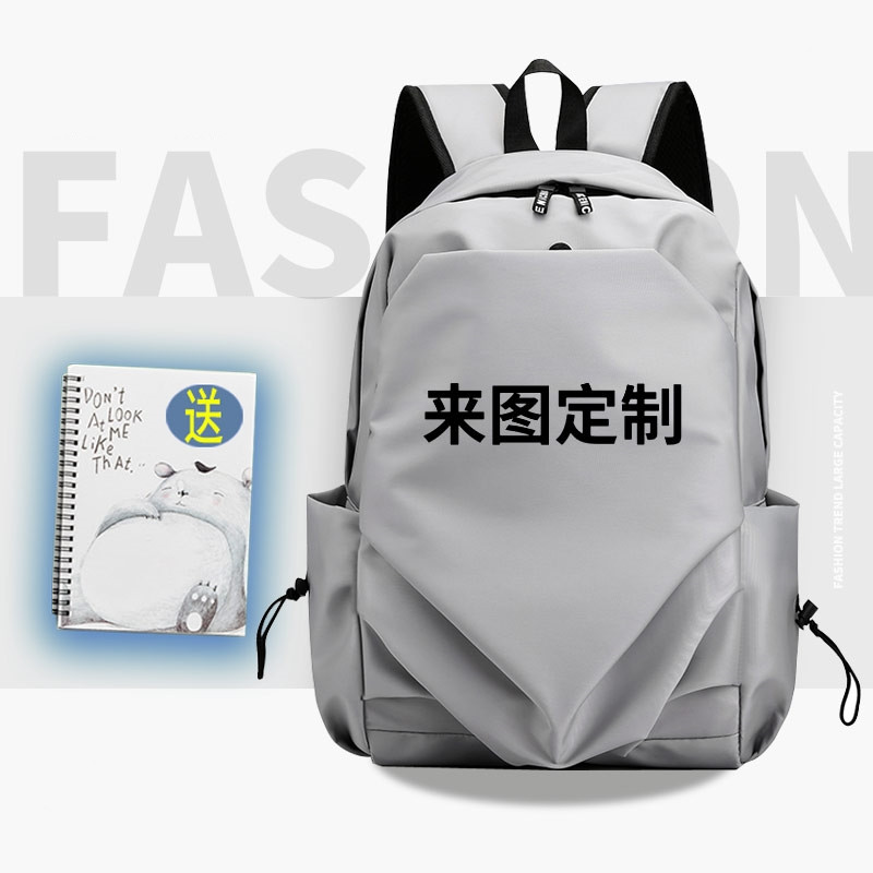 Rucsac modern pentru bărbați cu fermoar și aplicație