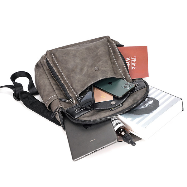 Мъжка раница от еко кожа с преден джоб