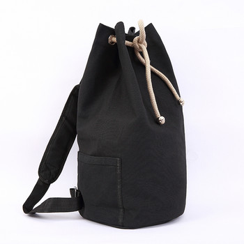 Мъжка черна чанта от текстил с връзки