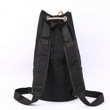 Мъжка черна чанта от текстил с връзки