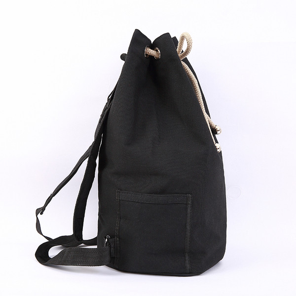 Мъжка черна чанта от текстил с връзки