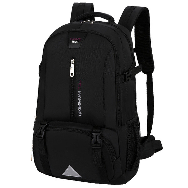 Черна ежедневна раница с преден джоб подходяща за мъже и жени