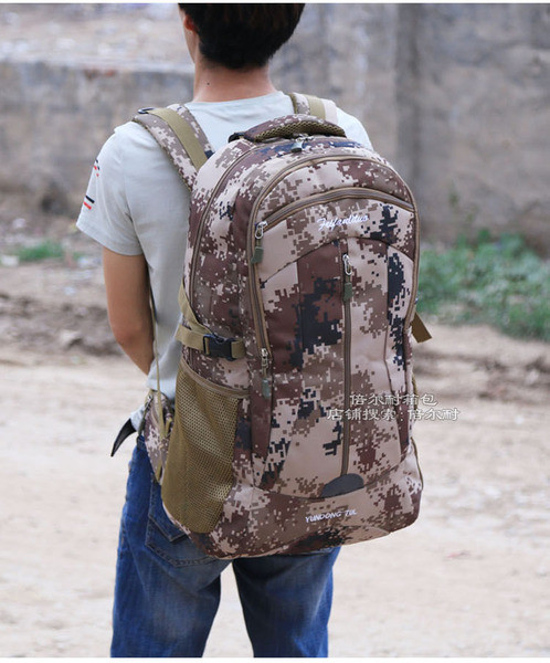 Мъжка раница с цип от текстил в няколко цвята