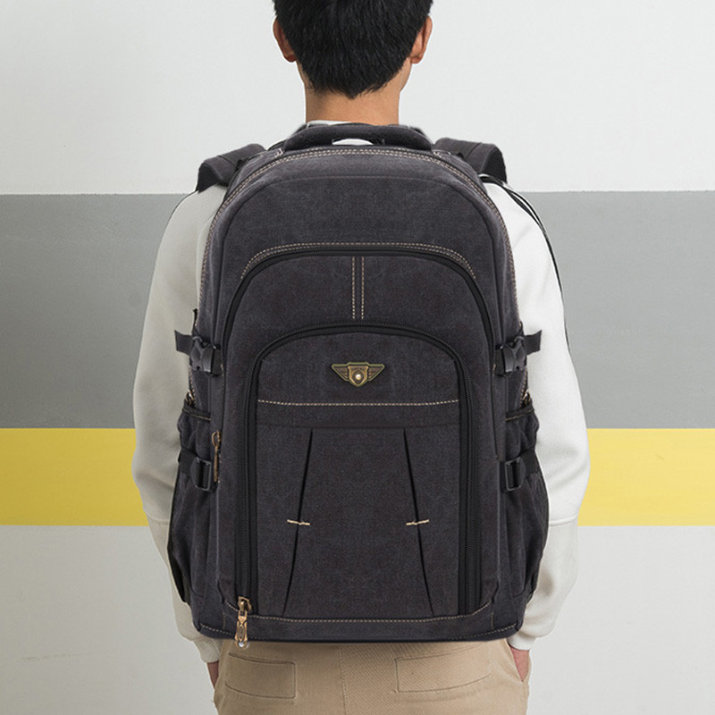 Нов модел мъжка раница от текстил с джобове за път