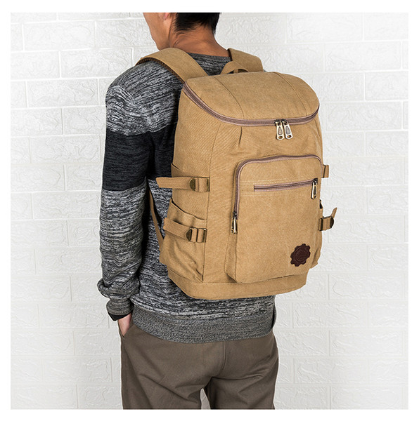 Мъжка раница от текстил с джобове и меки презрамки