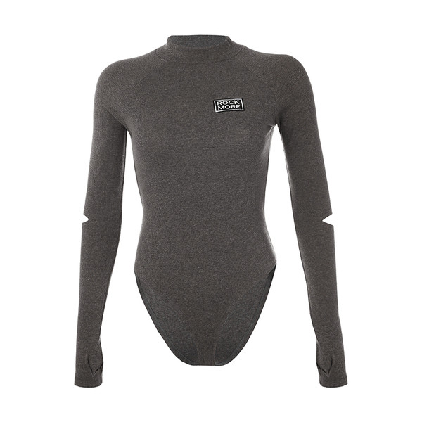 Νέο μοντέλο γυναικείο κορμάκι με έμβλημα και μακριά μανίκια