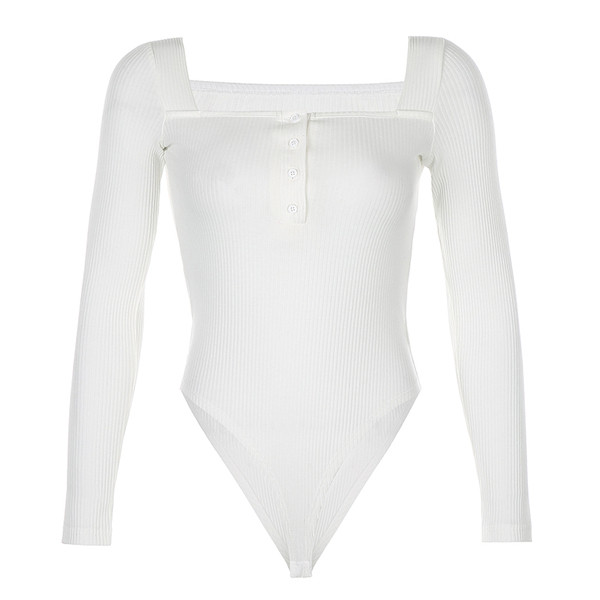 Corp de damă cu decolteu pătrat și nasturi