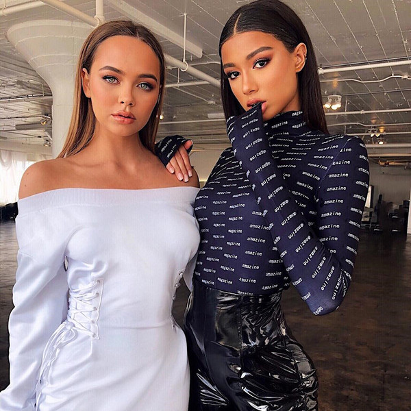 Body de dama modern cu guler inalt de culoare neagra