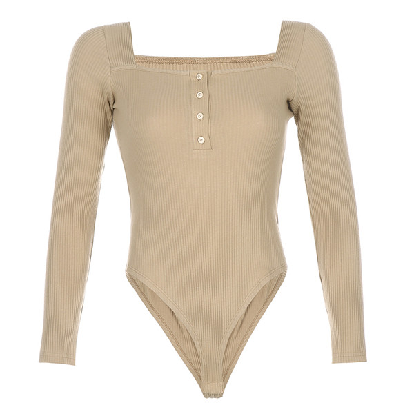 Γυναικείο καθημερινό κορμάκι με τετράγωνο ντεκολτέ και κουμπιά