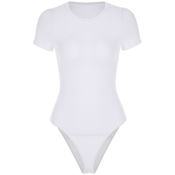 Κομψό γυναικείο κορμάκι με οβάλ λαιμόκοψη και κοντά μανίκια