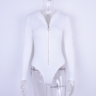 Νέο μοντέλο γυναικείο κορμάκι με φερμουάρ και κουκούλα σε τρία χρώματα