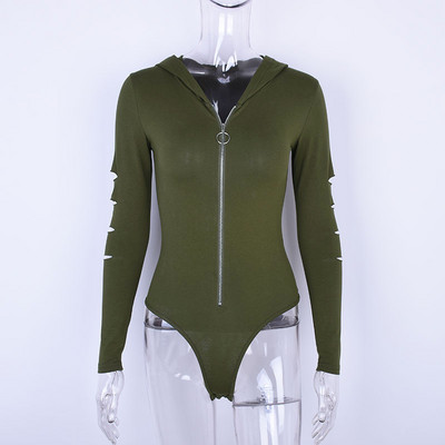 Νέο μοντέλο γυναικείο κορμάκι με φερμουάρ και κουκούλα σε τρία χρώματα