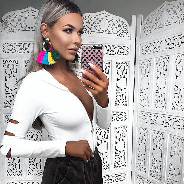 Νέο μοντέλο γυναικείο κορμάκι με φερμουάρ και κουκούλα σε τρία χρώματα