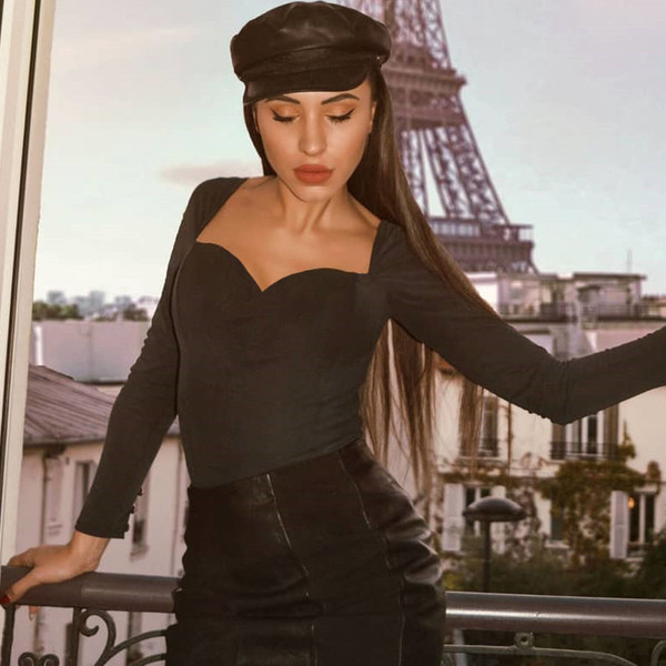 Model nou de corp de dama cu maneci lungi - in culoarea neagra