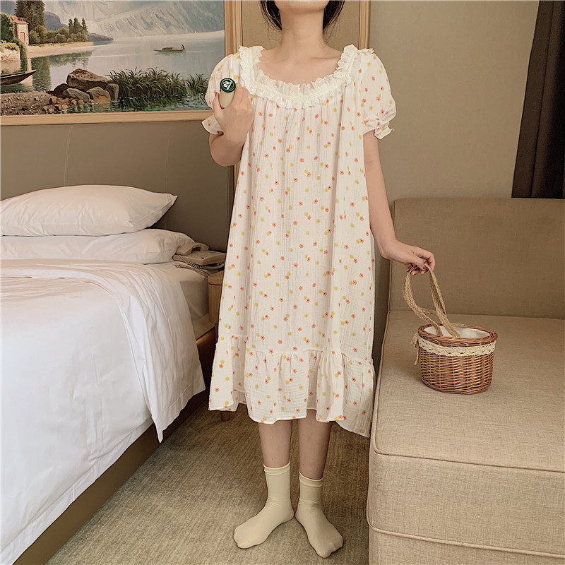 Cămașă de noapte lungă de damă model larg cu mâneci scurte