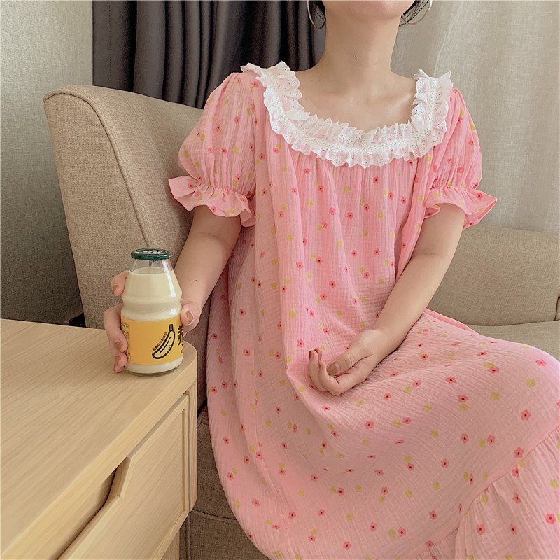 Cămașă de noapte lungă de damă model larg cu mâneci scurte