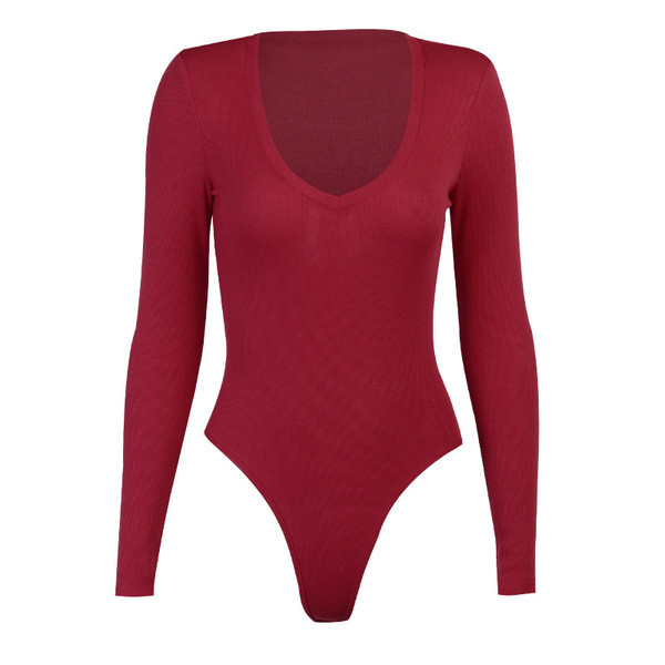 Μοντέρνο γυναικείο κορμάκι με οβάλ ντεκολτέ